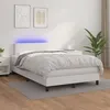 Image de vidaXL Boxspring met matras en LED kunstleer wit 120x200 cm3134094