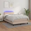 Image de vidaXL Boxspring met matras en LED kunstleer cappuccinokleur 120x200cm3134098