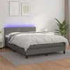 Image de vidaXL Boxspring met matras en LED kunstleer grijs 140x200 cm3134109