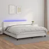 Image de vidaXL Boxspring met matras en LED kunstleer wit 160x200 cm3134112