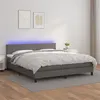Image de vidaXL Boxspring met matras en LED kunstleer grijs 160x200 cm3134115