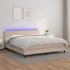 Image de vidaXL Boxspring met matras en LED kunstleer cappuccinokleur 180x200cm3134122
