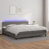 Image de vidaXL Boxspring met matras en LED kunstleer grijs 200x200 cm3134127
