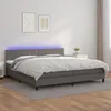 Image de vidaXL Boxspring met matras en LED kunstleer grijs 200x200 cm3134187