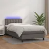 Image de vidaXL Boxspring met matras en LED kunstleer grijs 80x200 cm3134193