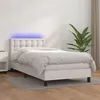 Image de vidaXL Boxspring met matras en LED kunstleer wit 90x190 cm3134196