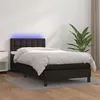 Image de vidaXL Boxspring met matras en LED kunstleer zwart 90x200 cm3134201