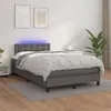 Image de vidaXL Boxspring met matras en LED kunstleer grijs 120x200 cm3134217