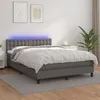 Image de vidaXL Boxspring met matras en LED kunstleer grijs 140x200 cm3134229