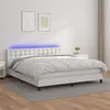 Image de vidaXL Boxspring met matras en LED kunstleer wit 160x200 cm3134232