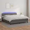 Image de vidaXL Boxspring met matras en LED kunstleer grijs 160x200 cm3134235
