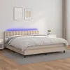 Image de vidaXL Boxspring met matras en LED kunstleer cappuccinokleur 160x200cm3134236