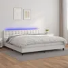 Image de vidaXL Boxspring met matras en LED kunstleer wit 200x200 cm3134244