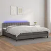 Image de vidaXL Boxspring met matras en LED kunstleer grijs 200x200 cm3134247