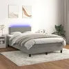 Image de vidaXL Boxspring met matras en LED fluweel lichtgrijs 120x200 cm3134273