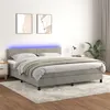 Image de vidaXL Boxspring met matras en LED fluweel lichtgrijs 160x200 cm3134291