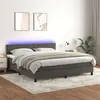 Image de vidaXL Boxspring met matras en LED fluweel donkergrijs 160x200 cm3134292
