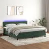 Image de vidaXL Boxspring met matras en LED fluweel donkergroen 160x200 cm3134294
