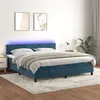 Image de vidaXL Boxspring met matras en LED fluweel donkerblauw 180x200 cm3134301