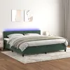 Image de vidaXL Boxspring met matras en LED fluweel donkergroen 200x200 cm3134306