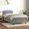 Image de vidaXL Boxspring met matras en LED fluweel lichtgrijs 100x200 cm3134327
