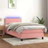 Image de vidaXL Boxspring met matras en LED fluweel roze 100x200 cm3134332