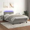 Image de vidaXL Boxspring met matras en LED fluweel lichtgrijs 120x200 cm3134333