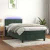 Image de vidaXL Boxspring met matras en LED fluweel donkergroen 90x190 cm3134378