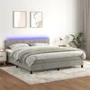 Image de vidaXL Boxspring met matras en LED fluweel lichtgrijs 160x200 cm3134411