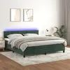 Image de vidaXL Boxspring met matras en LED fluweel donkergroen 160x200 cm3134414