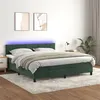 Image de vidaXL Boxspring met matras en LED fluweel donkergroen 180x200 cm3134420