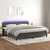 Image de vidaXL Boxspring met matras en LED fluweel donkergrijs 200x200 cm3134424
