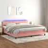 Image de vidaXL Boxspring met matras en LED fluweel roze 200x200 cm3134428