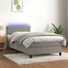 Image de vidaXL Boxspring met matras en LED fluweel lichtgrijs 80x200 cm3134429