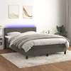 Image de vidaXL Boxspring met matras en LED fluweel donkergrijs 140x190 cm3134460