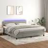Image de vidaXL Boxspring met matras en LED fluweel lichtgrijs 160x200 cm3134471