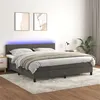Image de vidaXL Boxspring met matras en LED fluweel donkergrijs 160x200 cm3134472