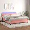 Image de vidaXL Boxspring met matras en LED fluweel roze 160x200 cm3134476