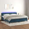 Image de vidaXL Boxspring met matras en LED fluweel donkerblauw 200x200 cm3134487