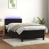 Image de vidaXL Boxspring met matras en LED fluweel zwart 90x200 cm3134503