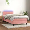 Image de vidaXL Boxspring met matras en LED fluweel roze 100x200 cm3134512