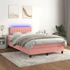 Image de vidaXL Boxspring met matras en LED fluweel roze 120x200 cm3134518