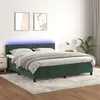 Image de vidaXL Boxspring met matras en LED fluweel donkergroen 180x200 cm3134540