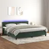Image de vidaXL Boxspring met matras en LED fluweel donkergroen 200x200 cm3134546