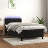 Image de vidaXL Boxspring met matras en LED fluweel zwart 90x200 cm3134563