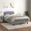 Image de vidaXL Boxspring met matras en LED fluweel lichtgrijs 120x200 cm3134573
