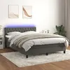 Image de vidaXL Boxspring met matras en LED fluweel donkergrijs 140x200 cm3134586