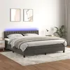 Image de vidaXL Boxspring met matras en LED fluweel donkergrijs 160x200 cm3134592