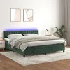 Image de vidaXL Boxspring met matras en LED fluweel donkergroen 160x200 cm3134594
