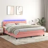 Image de vidaXL Boxspring met matras en LED fluweel roze 160x200 cm3134596